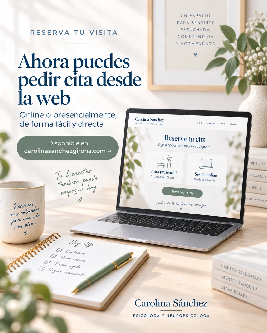 Web y sistema de reserva de Carolina Sánchez Girona